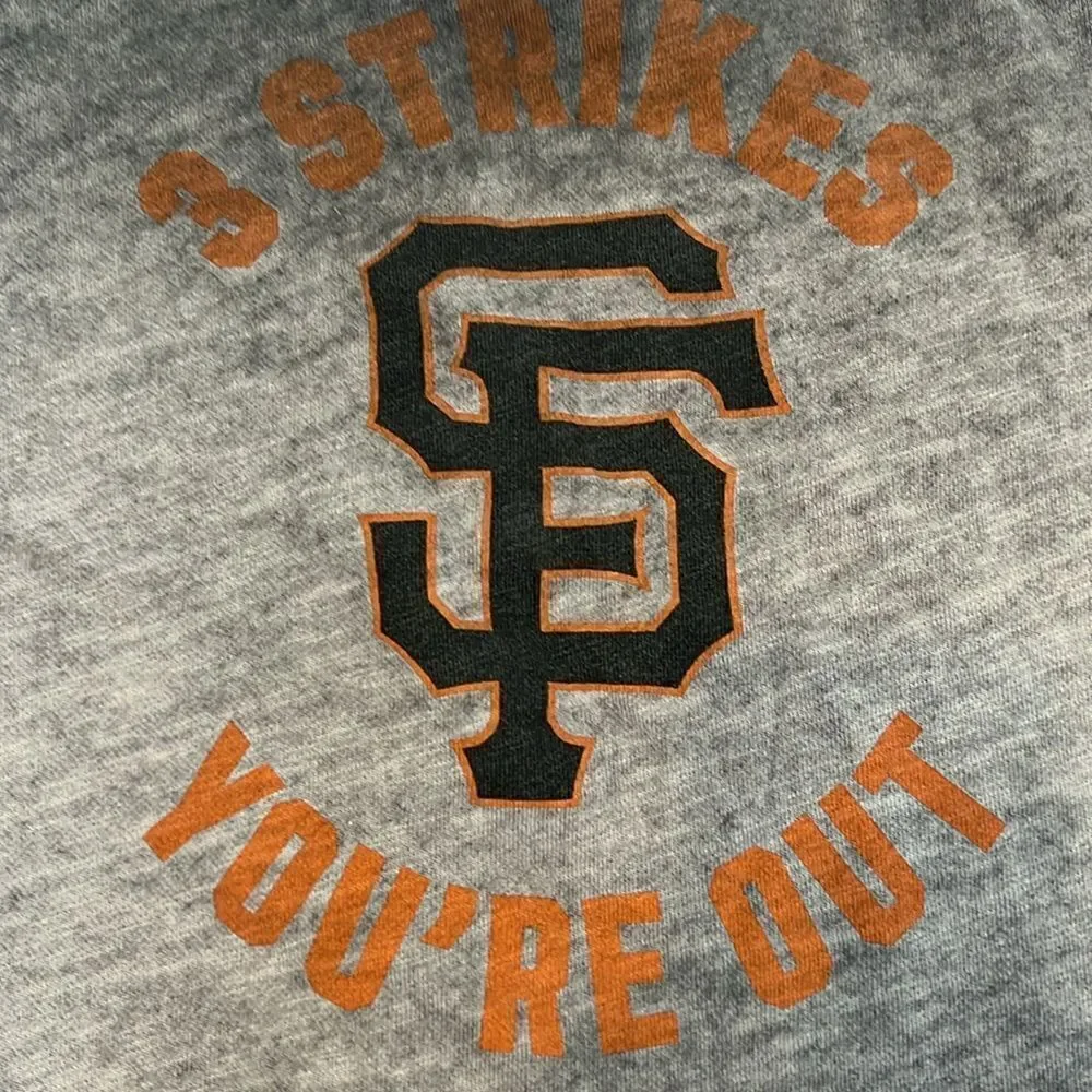 Victorias Secret SF giants szM distressed cropped cold shoulder sweatshirt EUC
